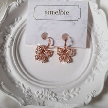 Load image into Gallery viewer, Butterfly Fairy Huggies Earrings - Rosegold