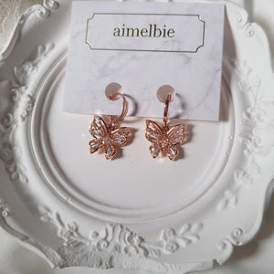 Butterfly Fairy Huggies Earrings - Rosegold