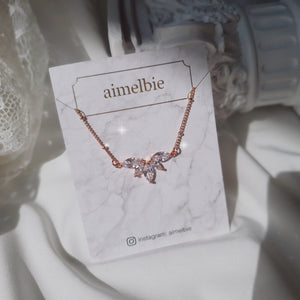 Heavenly Crystal Semi Choker Necklace - Rosegold