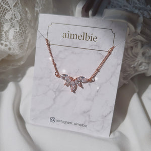 Heavenly Crystal Semi Choker Necklace - Rosegold