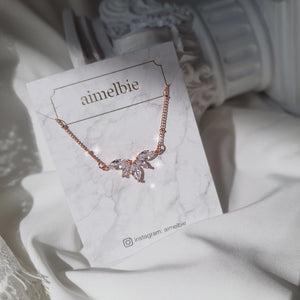 Heavenly Crystal Semi Choker Necklace - Rosegold