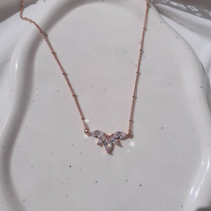 Heavenly Crystal Semi Choker Necklace - Rosegold