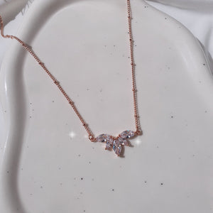 Heavenly Crystal Semi Choker Necklace - Rosegold