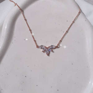 Heavenly Crystal Semi Choker Necklace - Rosegold