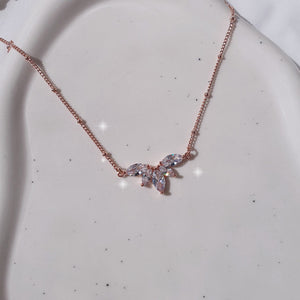 Heavenly Crystal Semi Choker Necklace - Rosegold