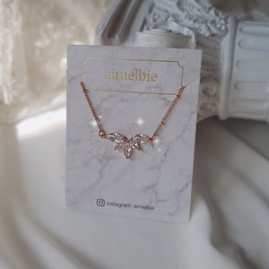 Heavenly Crystal Semi Choker Necklace - Rosegold