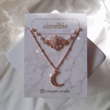 Load image into Gallery viewer, Art Nouveau Moon - necklace - Rosegold ver.