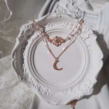 Load image into Gallery viewer, Art Nouveau Moon - necklace - Rosegold ver.