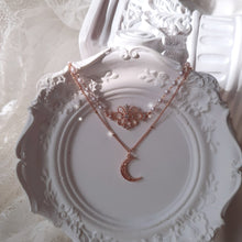 Load image into Gallery viewer, Art Nouveau Moon - necklace - Rosegold ver.