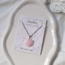 Load image into Gallery viewer, Ethnic Heart Stone Necklace - Pink