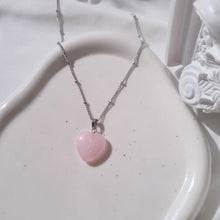 Load image into Gallery viewer, Ethnic Heart Stone Necklace - Pink