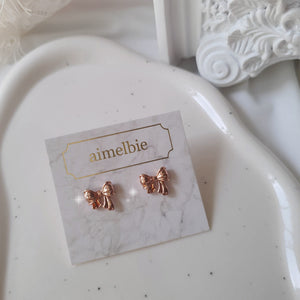 Petit Daily Ribbon Earrings - Rosegold