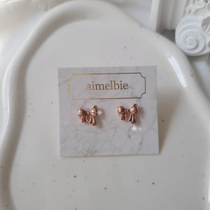 Petit Daily Ribbon Earrings - Rosegold