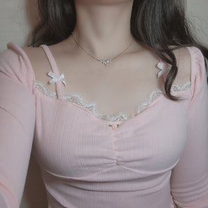 Heavenly Crystal Semi Choker Necklace - Rosegold