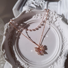 Load image into Gallery viewer, [IU Necklace] Butterfly Fairy Layered Necklace - Rosegold