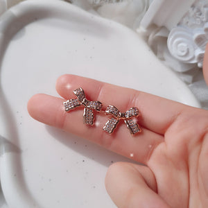 Delicate Bow Earrings - Rosegold