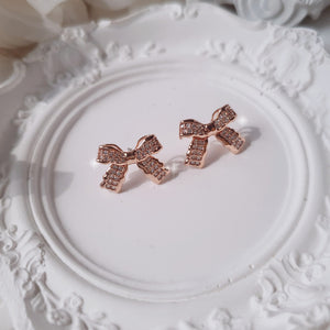 Delicate Bow Earrings - Rosegold