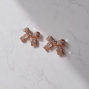 Delicate Bow Earrings - Rosegold