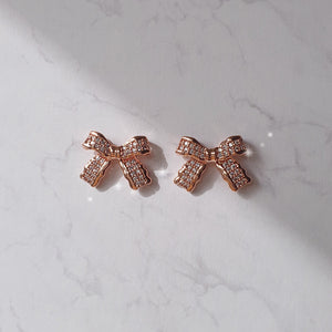 Delicate Bow Earrings - Rosegold