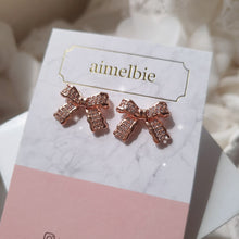 Load image into Gallery viewer, Delicate Bow Earrings - Rosegold