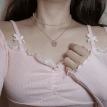 Load image into Gallery viewer, [IU Necklace] Butterfly Fairy Layered Necklace - Rosegold