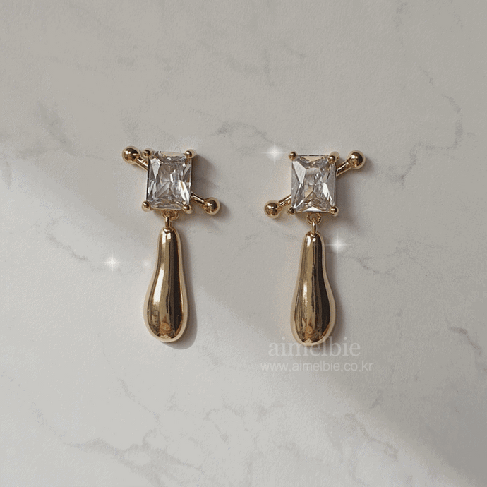 Urban Metal drop earrings - Gold Color