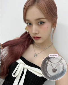 [(G)I-DLE Miyeon, Baby Monster Pharita Necklace] Butterfly Fairy Layered Necklace