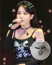 Load image into Gallery viewer, [Stray Kids Seungmin, IU Necklace] Heart Supernova Leather Choker - Silver ver.
