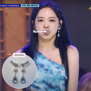 [IVE Liz, Kim Sejeong Earrings] Stellar Elf Earrings - Light Sapphire