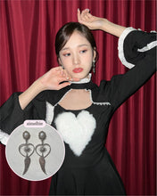 Load image into Gallery viewer, Silver Angel Heart Earrings (STAYC J Earrings)