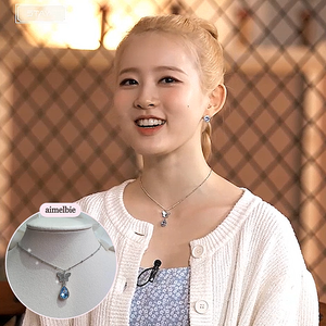 Dreamy Butterfly Semi-Choker Necklace - Light Blue (Oh My Girl Arin, Mamamoo Solar, STAYC Sieun, J Necklace)