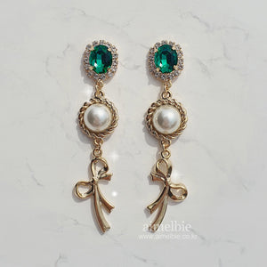 Emerald Preppy Royal Earrings