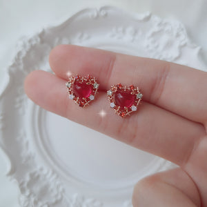 Cherrypink Heart Princess Earrings